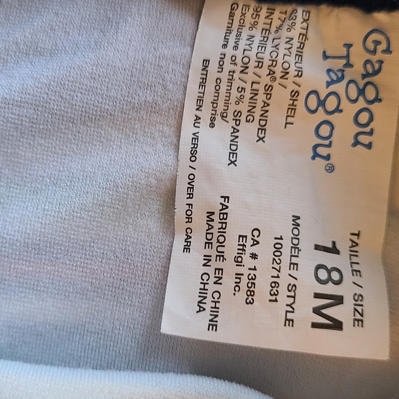 Gagou Tagou navy striped fitted swim trunks - Picture 3 of 6